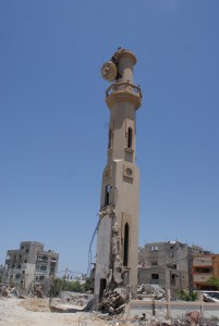 A destroyed mosque in Beit Hanoun. Photo: ©Khaled Diab