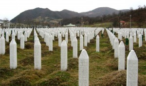 The Potočari genocide memorial near Srebrenica.