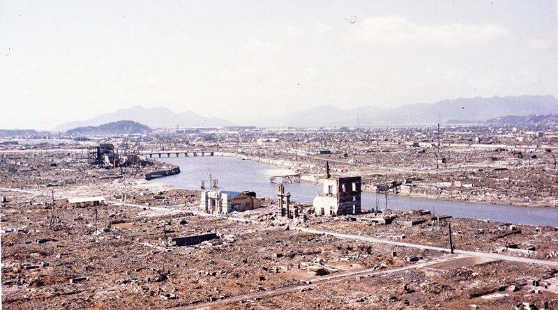 Photo of Hiroshima in the aftermath of the US atom bomb attack.